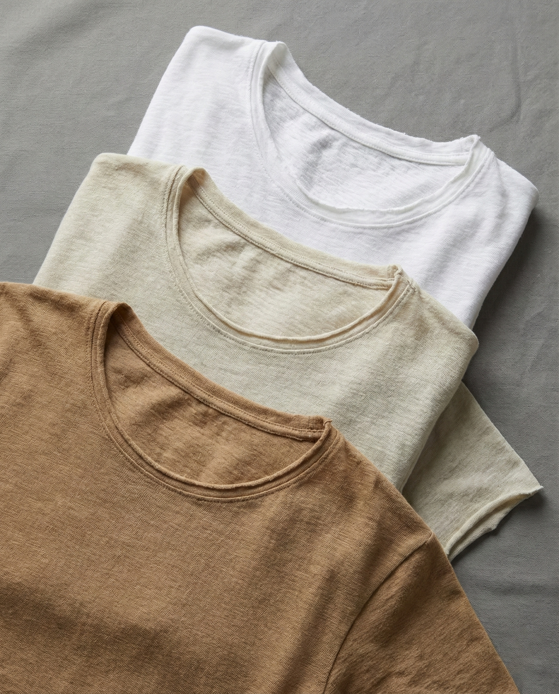 Men's Wallace Raw Neck Cotton Linen Crew Tee
