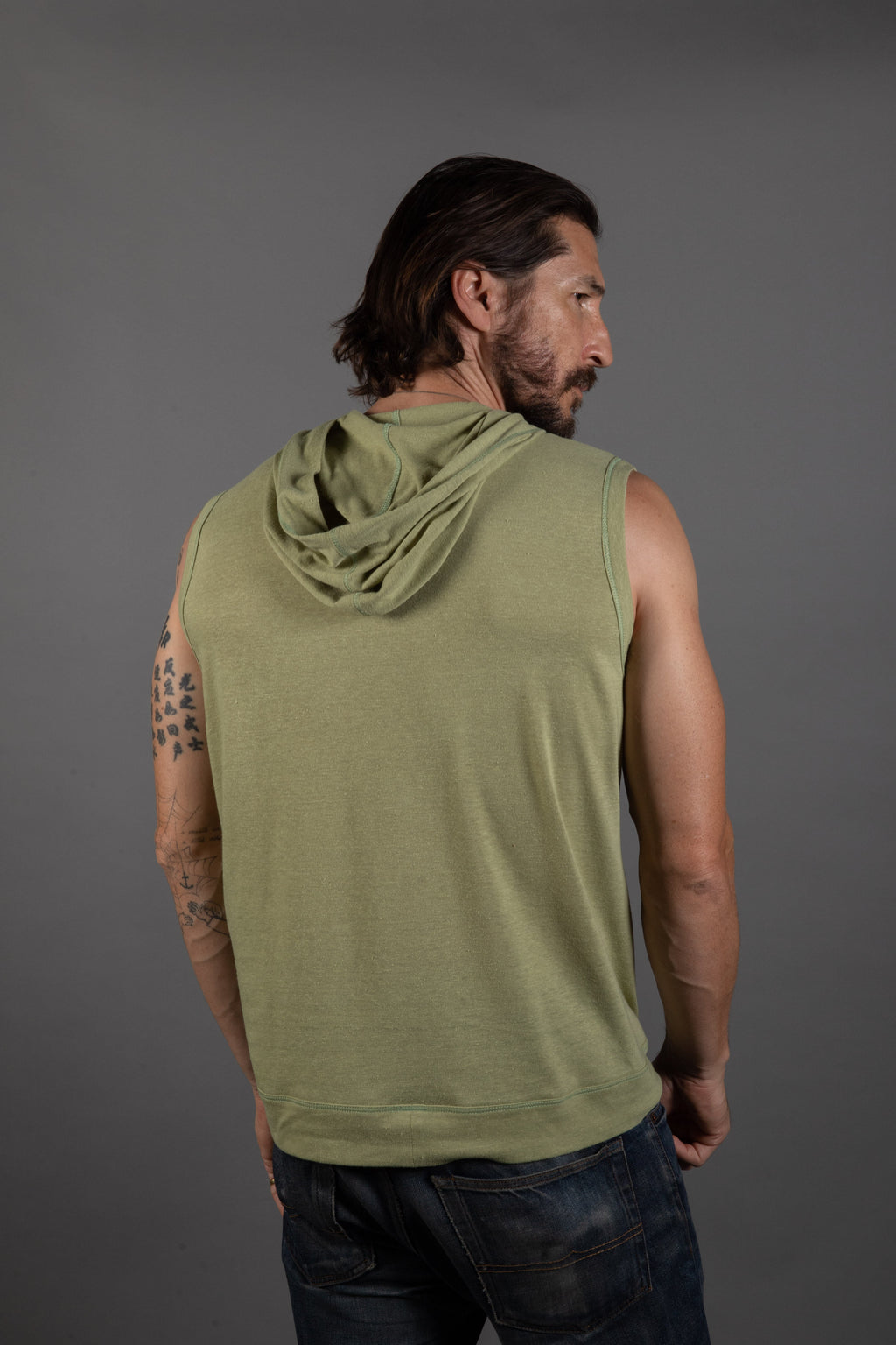 Men's Sleeveless Tri-Blend Hoodie