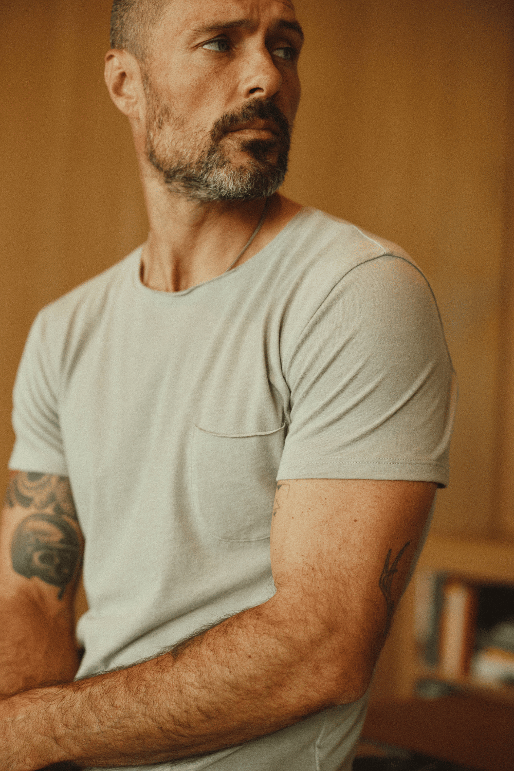 Men's Jersey Crew Neck Pocket Sailor Tee