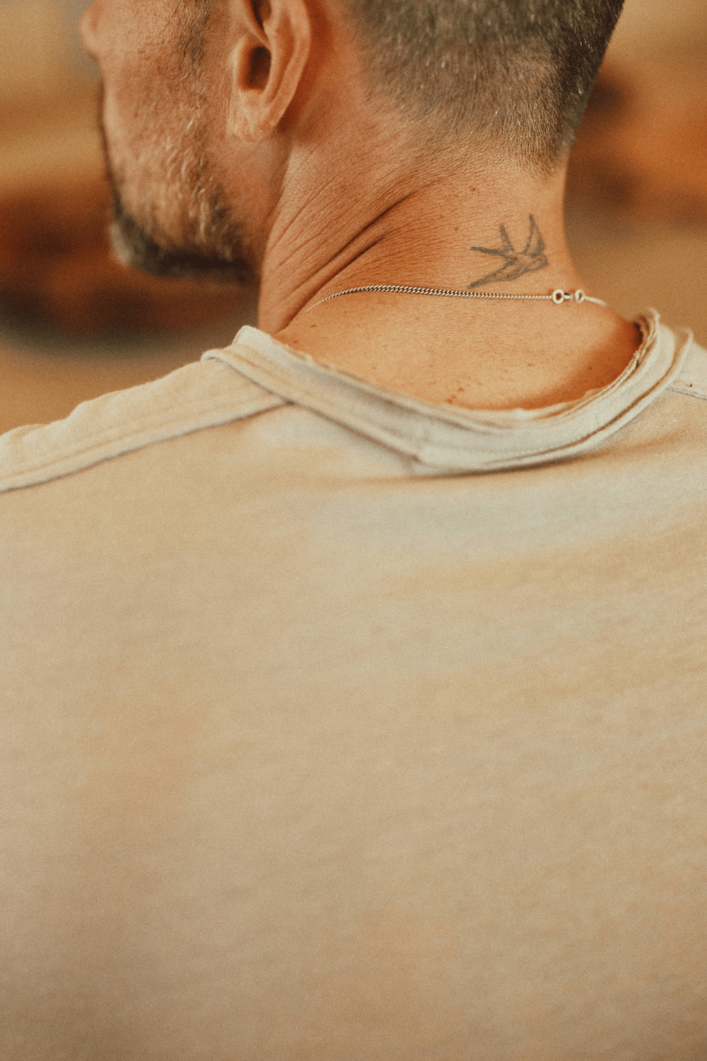 Men's Jersey Raw Neck Curved Pocket Tee
