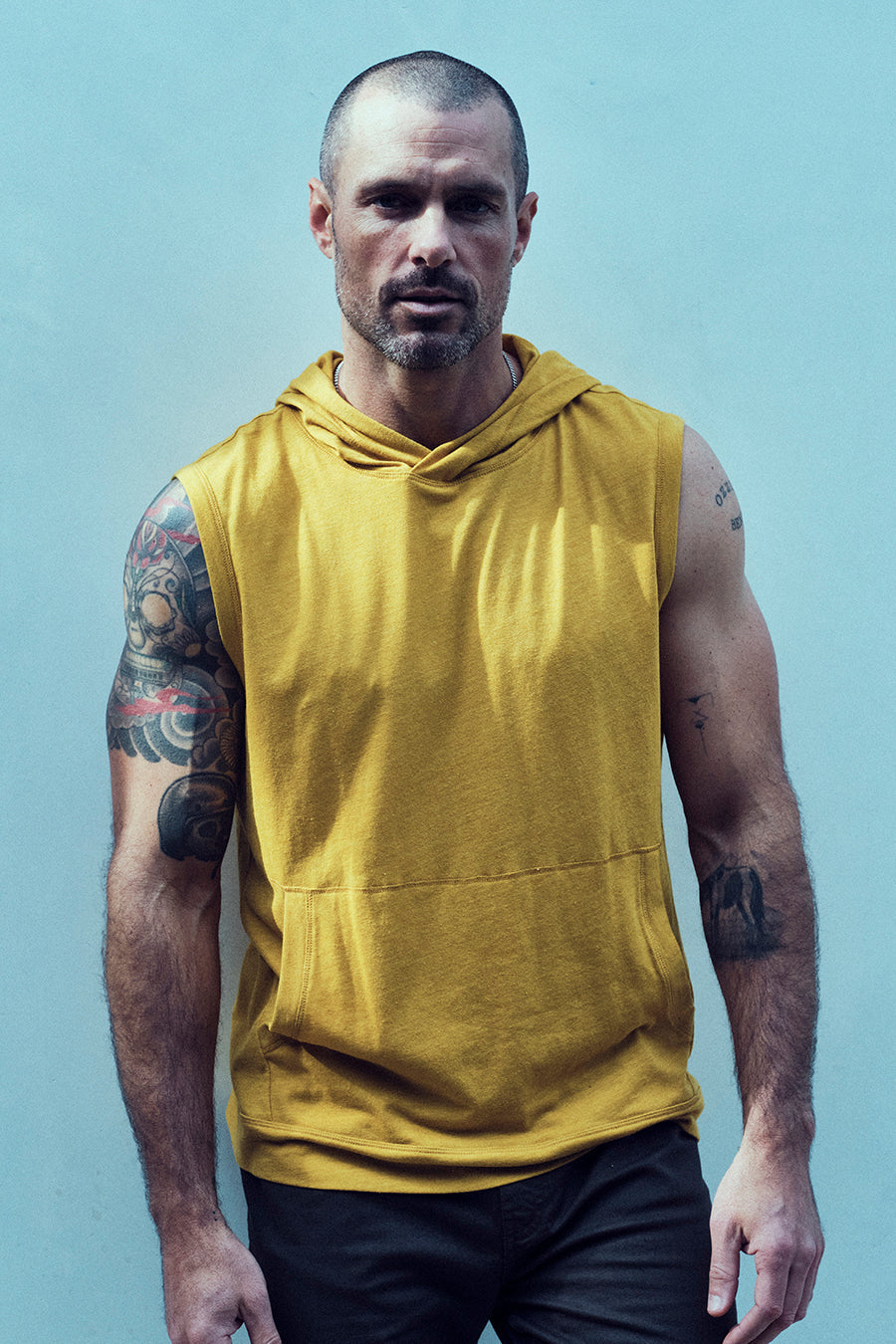 Men's Sleeveless Tri-Blend Hoodie