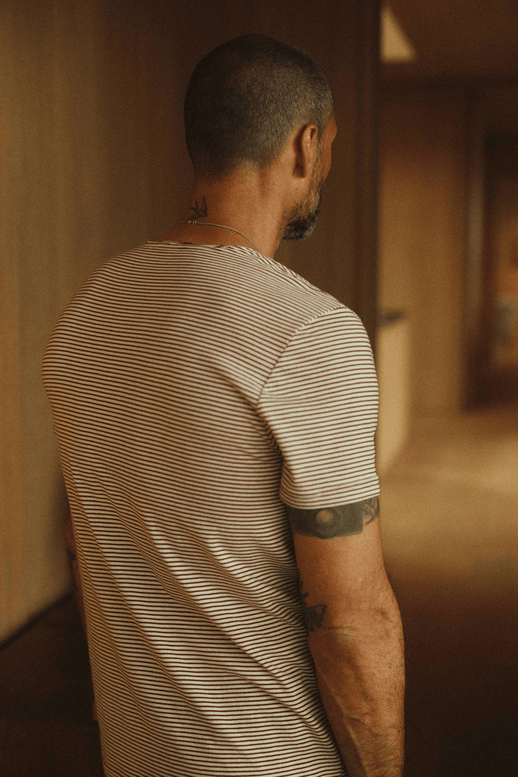 Men's Cotton Sailor Pocket Stripe Tee