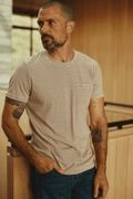Men's Cotton V-Pocket Stripe Tee