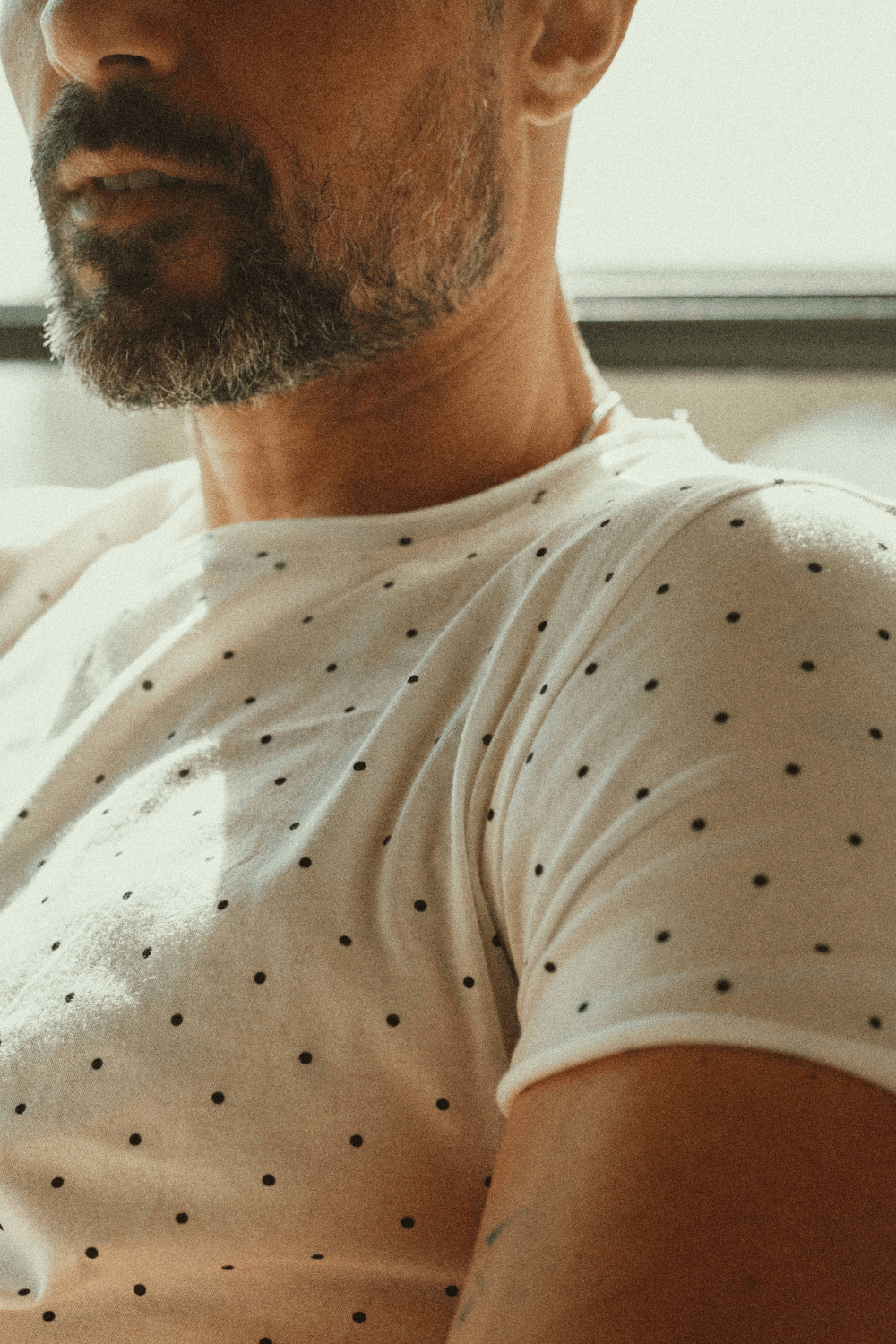 Men's Brolin Raw Neck Crew Dot Print Tee